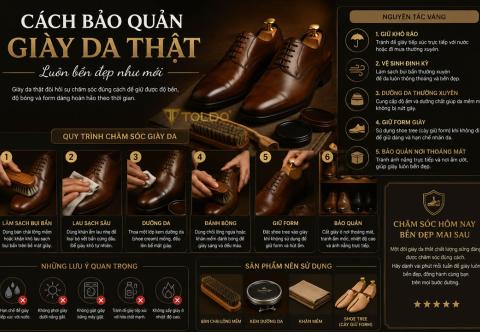 Cách bảo quản giày da thật luôn bền đẹp