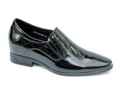 Giày cao nam vân kẻ đen bóng