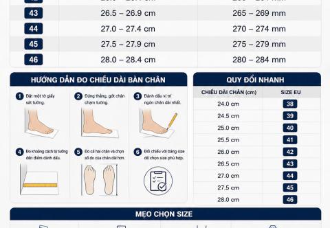 Cách chọn size giày cao nam chuẩn xác và thoải mái
