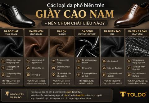 Các loại da phổ biến trên giày cao nam – Nên chọn chất liệu nào?