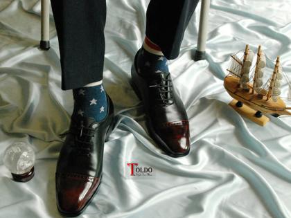 giày cao buộc dây nam HN969 Đen đỏ-09.jpg