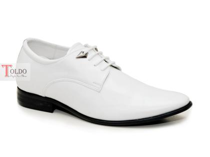 giày cao nam buộc dây màu trắng