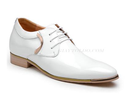 Giày nam cao màu trắng bóng