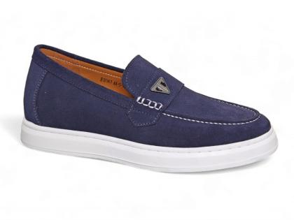 Giày cao 6cm da lộn màu xanh lam