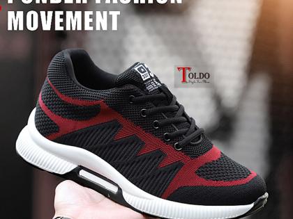 giày cao thể thao chất liệu vải lưới đen đỏ-3.jpg