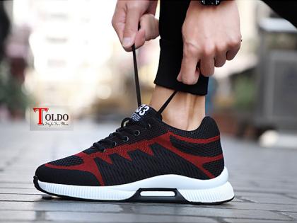 giày cao thể thao chất liệu vải lưới đen đỏ-4.jpg