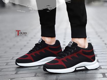 giày cao thể thao chất liệu vải lưới đen đỏ-5.jpg