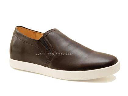 giày cao nam slip on màu nâu