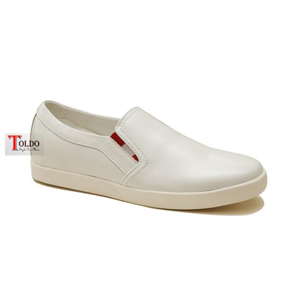 Slip on cao 5cm màu trắng