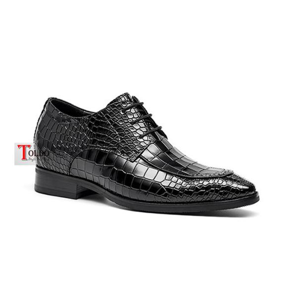 Giày cao vân cá sâu da bóng