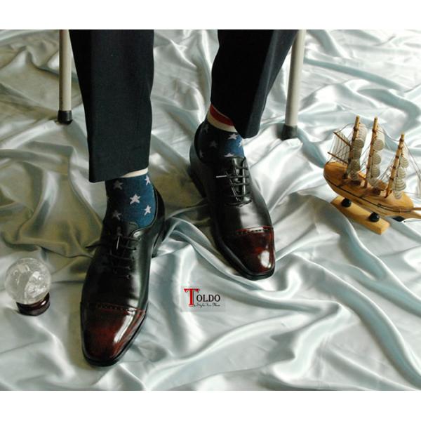 giày cao buộc dây nam HN969 Đen đỏ-09.jpg