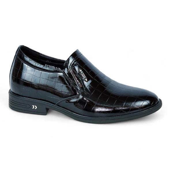 Giày cao 7cm cho nam vân kẻ da bóng