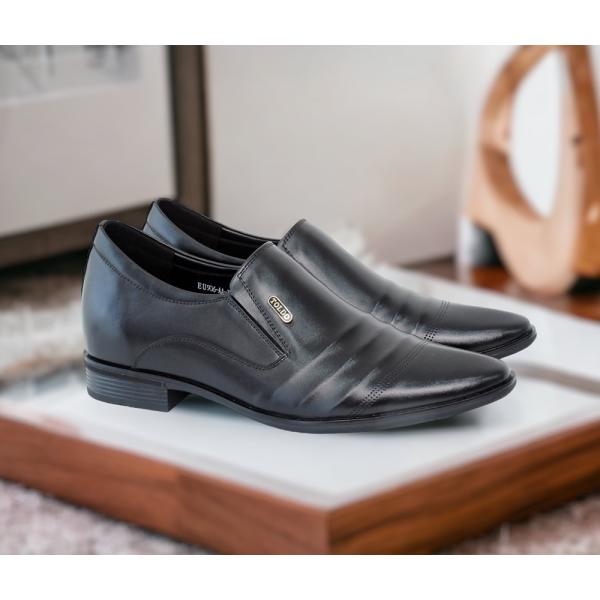 giày cao nam siêu nhẹ TD906 Đen trơn 3.jpg