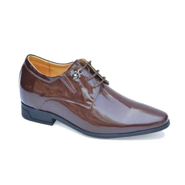 Giày nam cao da bóng nâu