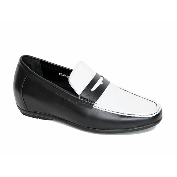 Giày mọi cao 6cm phối đen trắng